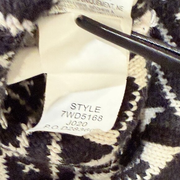 Lucky Brand Black White Aztec Moto Zip Boho Cardigan Sweater Womens Size Medium - Picture 9 of 12